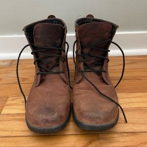 LL Bean Brown Leather Ankle Lace Up Boot Size 9.5